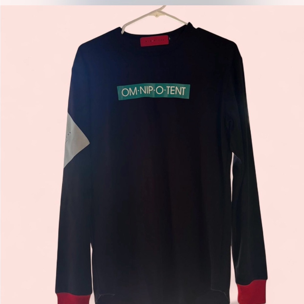 Black Long Sleeve Shirt with Red Cuffs
